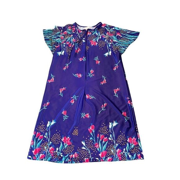 Lady Ronte Dresses & Skirts - Vintage Lady Ronte’ Large Polyester robe nightgown Housecoat Dressing Gown Zip